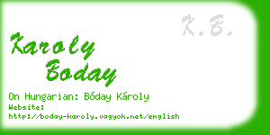 karoly boday business card