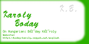 karoly boday business card